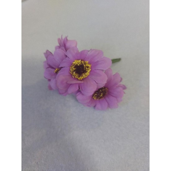 Ромашки 3 см на веточке (6 шт) цв. сиреневый, цена за пучок